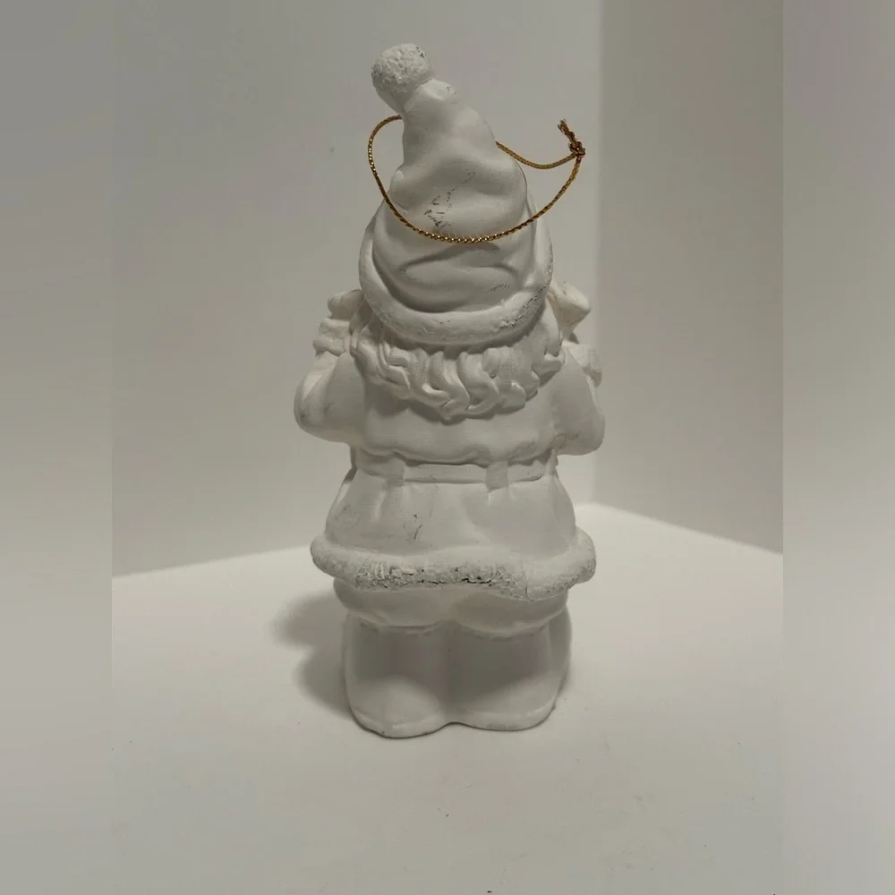 Ceramic White Santa Ornament